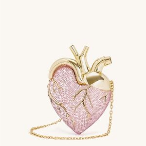 JW PEI Gold and Pink Heart Clutch